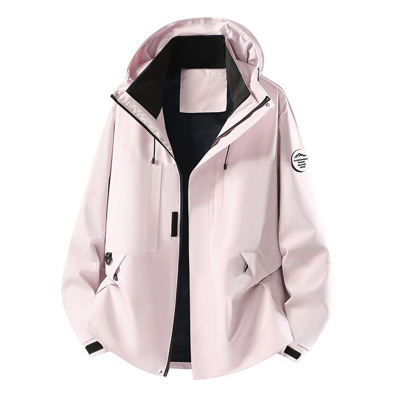 Men's Technical Softshell Hooded Jacket with concealed front zipper and multifunction pockets Fashion Glam