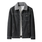 Men's Overshirt Jacket made of Denim with Teddy lining and Sherpa collar Fashion Glam