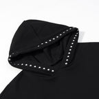 Ladies Oversized Hoodie with Studded Details and Soft Cuffs Fashion Glam