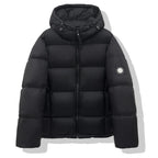 Women's Short Puffer Jacket with XXL Hood and Square Quilting Fashion Glam