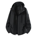 Men's Technical Softshell Hooded Jacket with concealed front zipper and multifunction pockets Fashion Glam