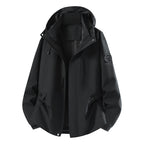 Men's Technical Softshell Hooded Jacket with concealed front zipper and multifunction pockets Fashion Glam