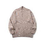Unisex Boxy Knit Cardigan with Asymmetric Button Placket and Wide Ribbed Hem Fashion Glam