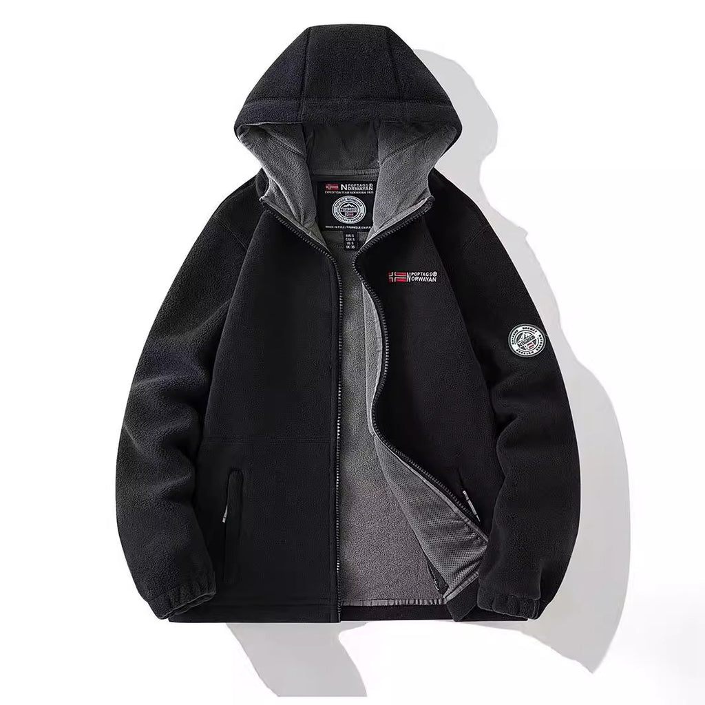 Women's Hooded Fleece Jacket with Teddy Lining and Full Zip Fashion Glam