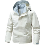 Men's water and windproof functional outdoor jacket with hood, breathable mesh lining and concealed front zip Fashion Glam