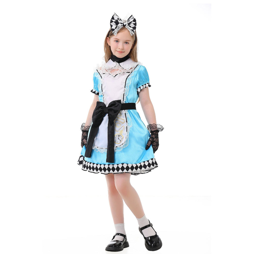 Girls costume in Victorian style with elaborate lace accents Fashion Glam