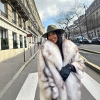 Women's Short Plush Faux Fur Bolero with Wide Shawl Collar and Soft High Pile Fashion Glam