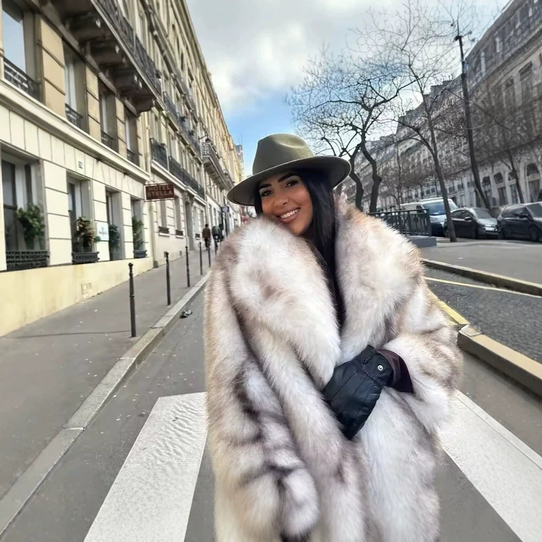 Women's Short Plush Faux Fur Bolero with Wide Shawl Collar and Soft High Pile Fashion Glam