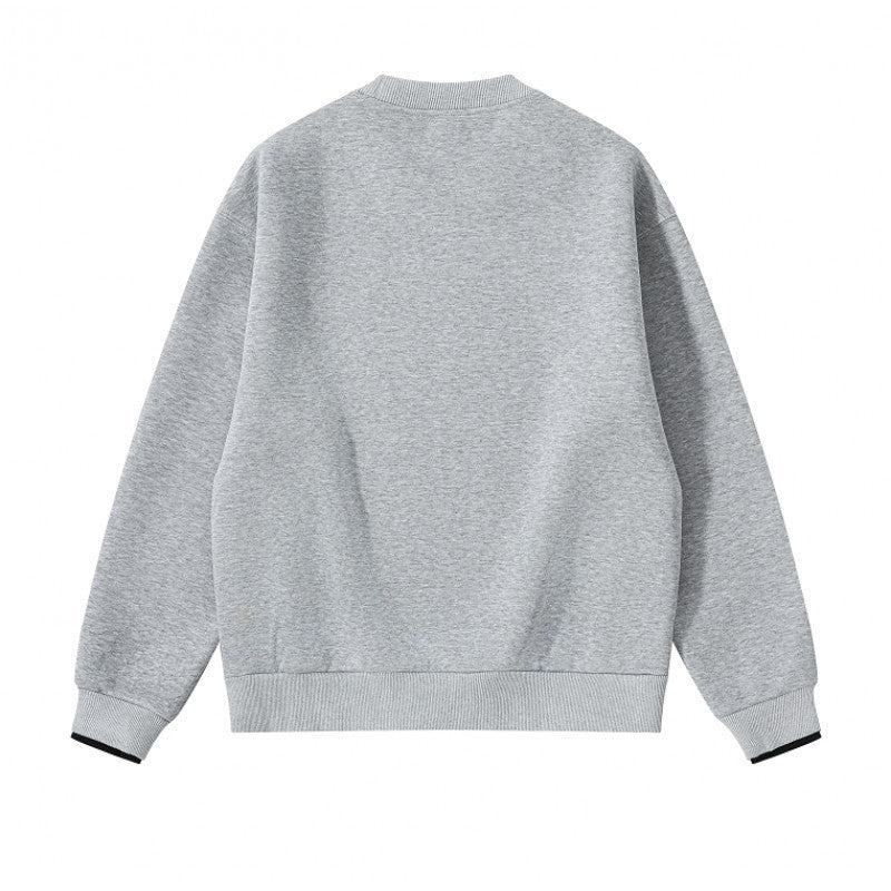 Unisex Oversize Sweatshirt with side snap button plackets, ribbed cuffs and round neck Fashion Glam