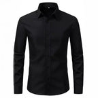 Men's elegant long-sleeve shirt made of high-quality cotton with modern collar Fashion Glam