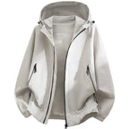Men's Oversized Hooded Softshell Jacket with Technical Surface and Drawstring Hem Fashion Glam