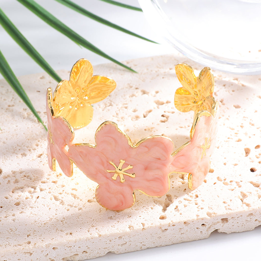 Ladies' bangle with floral motifs Fashion Glam