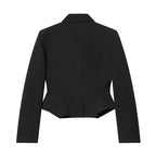 Women’s short blazer in sculpted look with dart seams and figure-flattering silhouette Fashion Glam