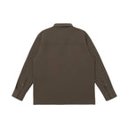 Unisex Boxy Shirt Jacket with Zipper Chest Pocket and Concealed Snap Placket Fashion Glam
