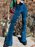 Women Flared Leopard Print Pants Fashion Glam