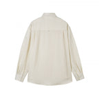 Unisex Light Oversized Shirt made of textured cotton-linen blend with chest pocket and rounded hem Fashion Glam