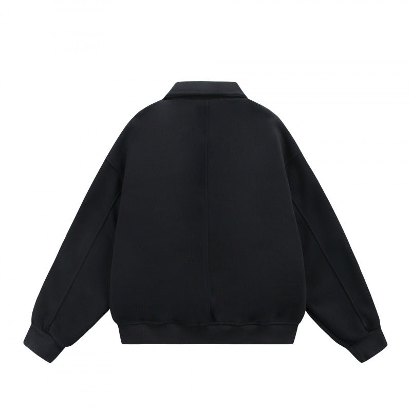 Unisex Zip Sweat Jacket with Patch Chest Flaps and Ribbed Hem Fashion Glam