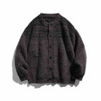 Women's Chunky Knit Oversized Cardigan in Mohair Look with Round Neckline and Button Placket Fashion Glam