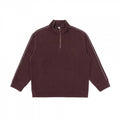 Unisex Short-Cut Structured Knit Half-Zip Sweater with Distinctive Contrast Stitch Fashion Glam