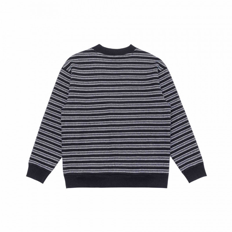 Unisex Striped Boxy Cardigan with V-Neck, Button Placket, and Ribbed Cuffs Fashion Glam