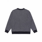 Unisex Striped Boxy Cardigan with V-Neck, Button Placket, and Ribbed Cuffs Fashion Glam