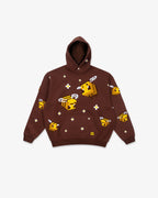 Unisex hoodie with knitted pixel bee design and attached kangaroo pocket Fashion Glam