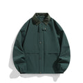 Men's Oversized Utility Jacket with Cord Collar and Snap Front Fashion Glam