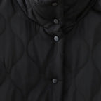 Women’s quilted jacket with stand-up collar and contrasting ruffled pockets Fashion Glam