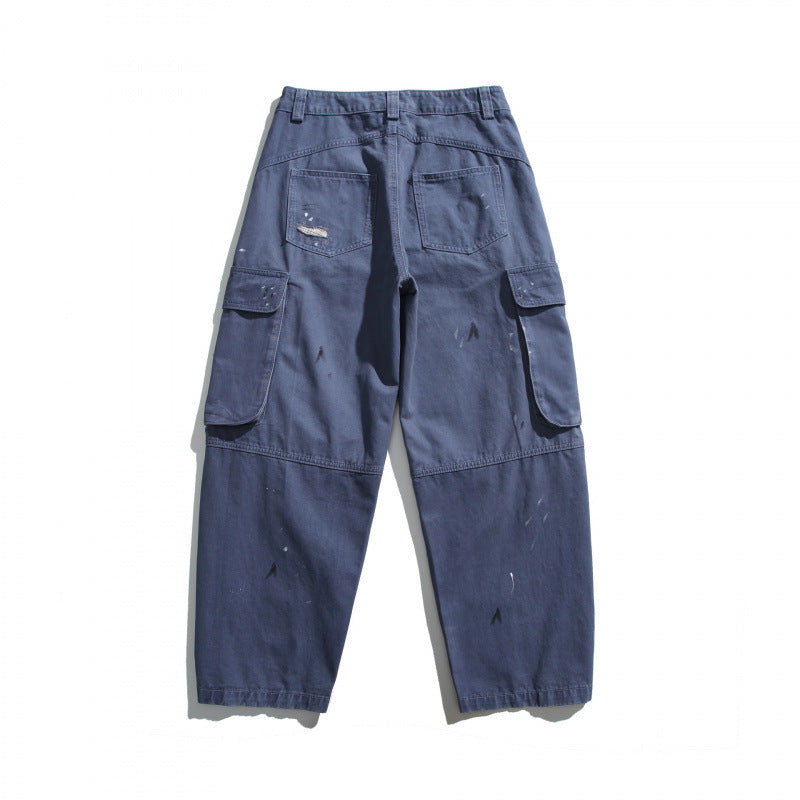 Men's Baggy Utility Cargo Pants with flap pockets, distressed look and loose silhouette Fashion Glam