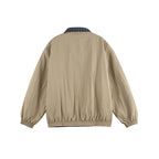 Unisex Lightweight Oversized Zip Jacket in Bomber Style with Checkered Collar and Elastic Cuffs Fashion Glam