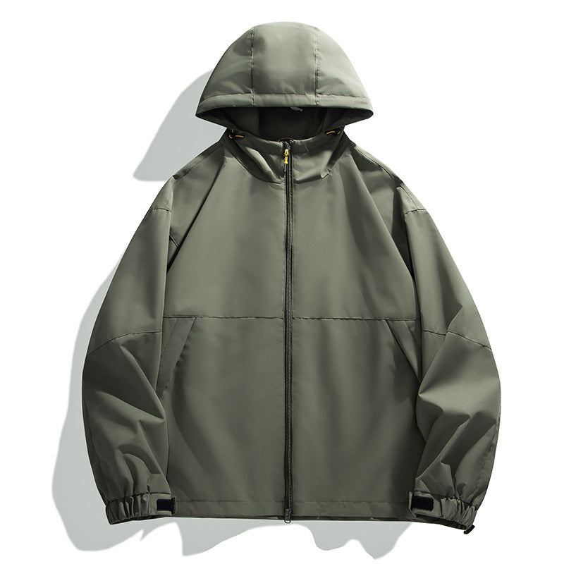 Men's Lightweight Urban Softshell Hooded Jacket with Minimalist Seam Design and Concealed Zipper Fashion Glam