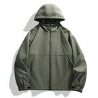 Men's Lightweight Urban Softshell Hooded Jacket with Minimalist Seam Design and Concealed Zipper Fashion Glam