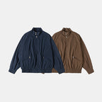 Men's Lightweight Harrington Jacket with Stand-up Collar, Elastic Hem, and Slanted Zipper Pockets Fashion Glam