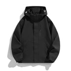 Women Oversize Softshell Hooded Jacket with Drop Shoulder, Concealed Zippers and Drawstring Fashion Glam