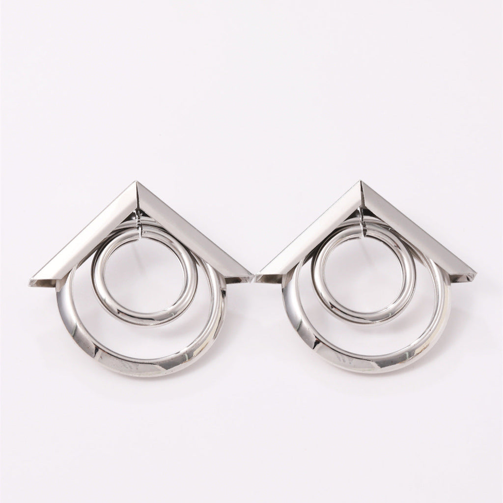 Women's Hanging Earrings with Elegant, Curved Ring Design Fashion Glam