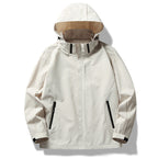 Men's Three-Layer Softshell Jacket with Hood, Wind Flap and Water-Repellent Zippers Fashion Glam