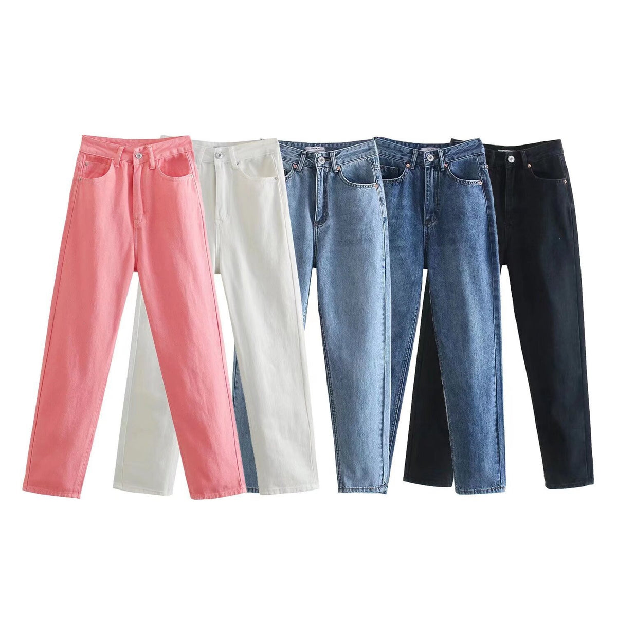 Women's High-Waisted Denim Jeans with Tapered Leg Fashion Glam