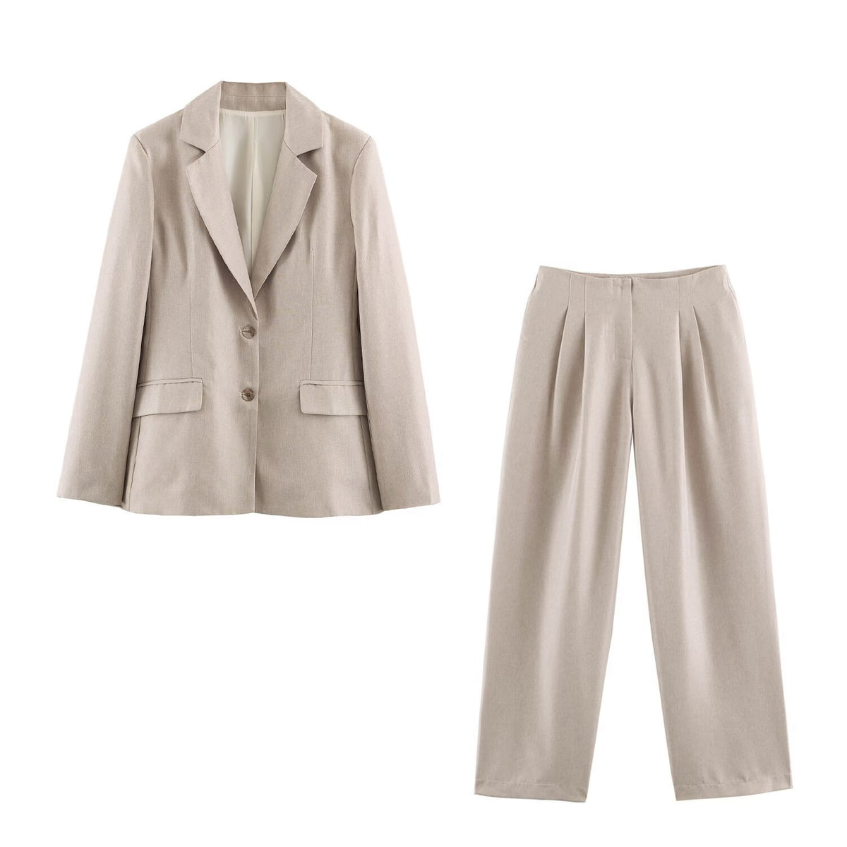 Women High-Waisted Pleated Trousers with Wide Leg Fashion Glam