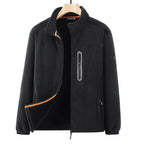 Men's microfleece outdoor jacket with waterproof breast pocket, stand-up collar, and teddy fleece lining Fashion Glam