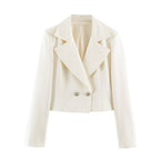 Women's short blazer with tailored silhouette and overlapping shawl collar Fashion Glam