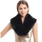 Ladies luxurious faux fur stole in loop design with voluminous shawl collar Fashion Glam