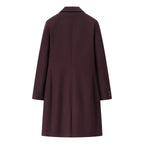 Ladies Elegant Wool Blend Coat in Straight Silhouette with Notched Collar and Piped Insert Pockets Fashion Glam