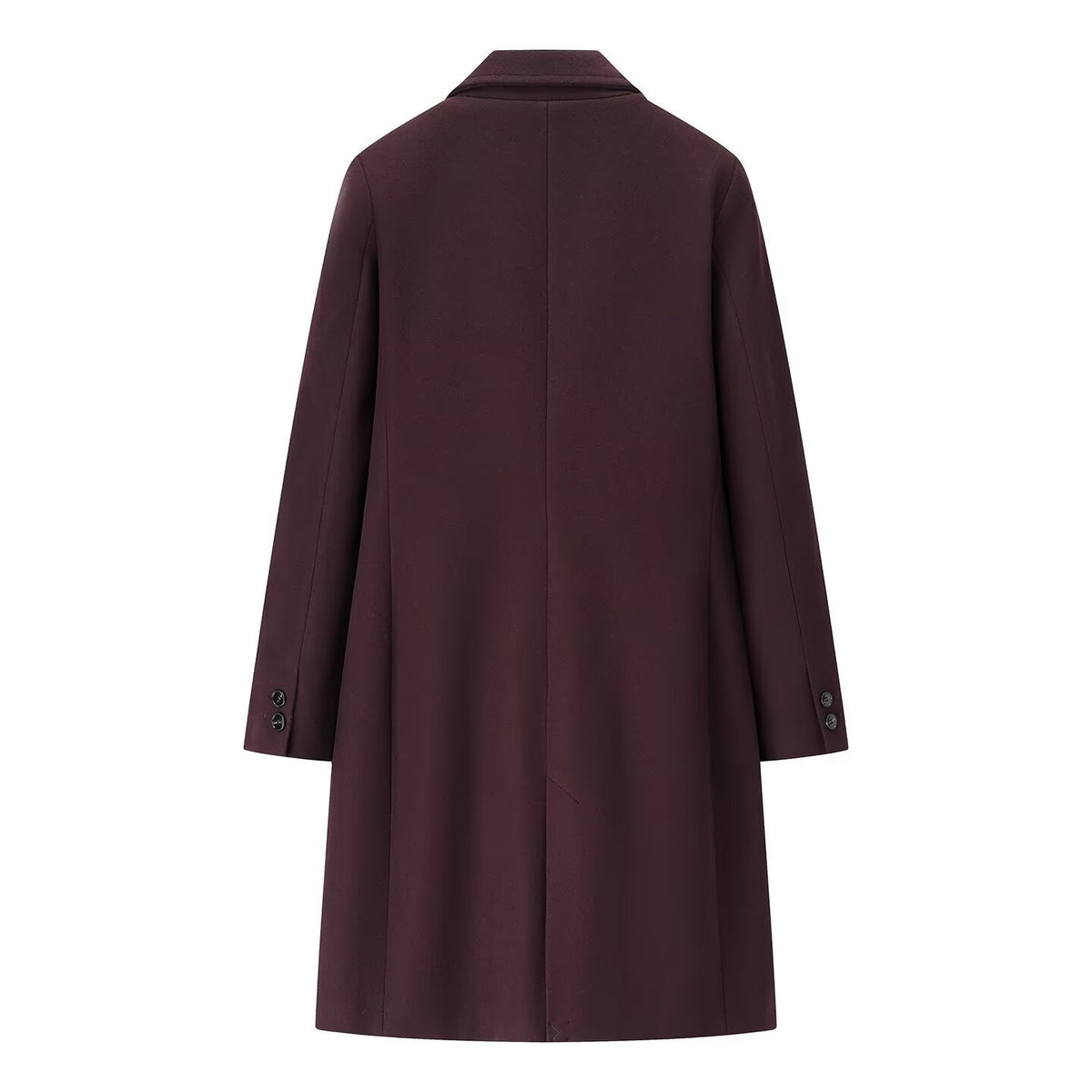 Ladies Elegant Wool Blend Coat in Straight Silhouette with Notched Collar and Piped Insert Pockets Fashion Glam