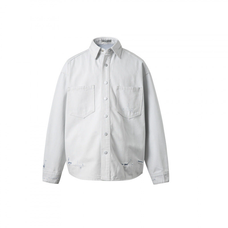 Unisex Oversize Denim Shirt Jacket in Vintage Look Fashion Glam