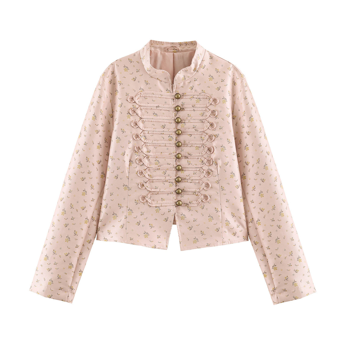 Ladies short jacket with Mandarin collar and decorative toggle fastenings Fashion Glam
