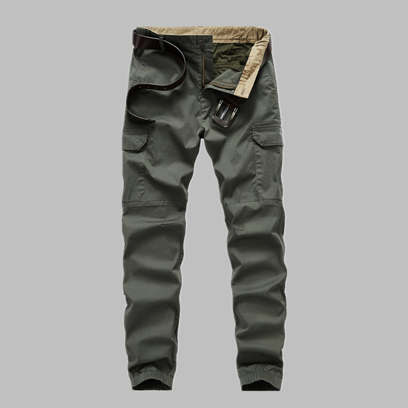 Men's cargo jogger pants with elastic waistband, knee inserts, and multifunctional pockets Fashion Glam