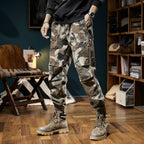 Men's Camouflage Cargo Jogger with Elastic Waistband, Utility Pockets, and Drawstring Fashion Glam