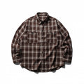 Men's Boxy Flannel Overshirt with Check Pattern, Full Button Placket and Curved Hem Fashion Glam