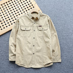 Men's shirt jacket made of cotton twill with chest flaps and button placket Fashion Glam
