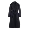 Women's wrap coat made of wool blend with belt at the waist and large patch pockets Fashion Glam
